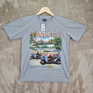 NWT Thailand Bangkok Tour By Tuk Tuk Graphic Print T-Shirt Women's Size M Gray